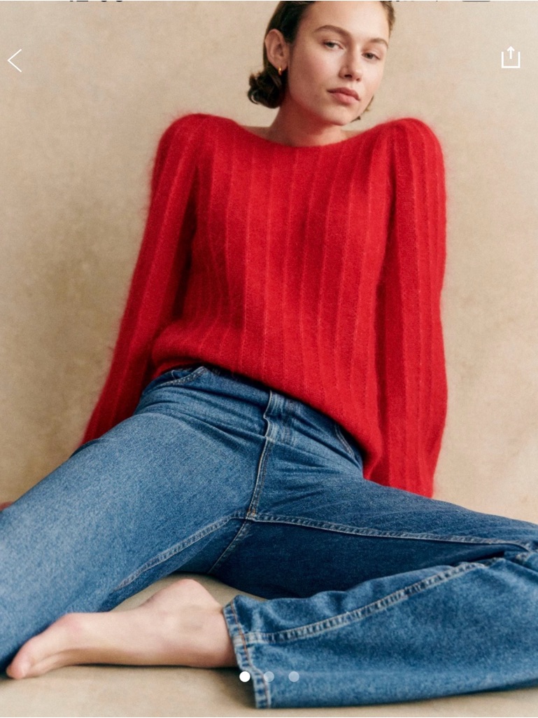 Sezane Aretha Jumper Carmine Red - Size Xs